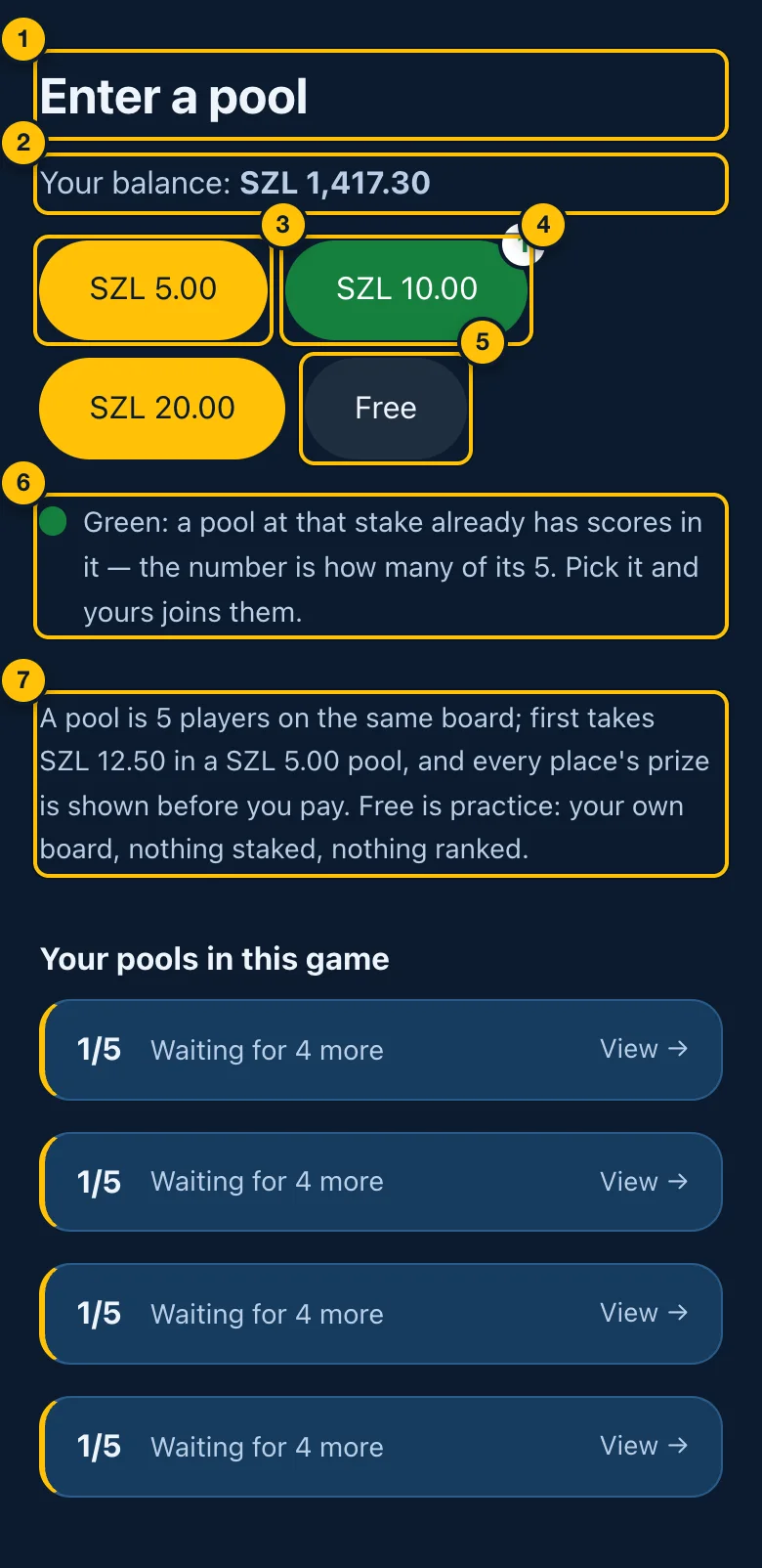 Enter a pool
