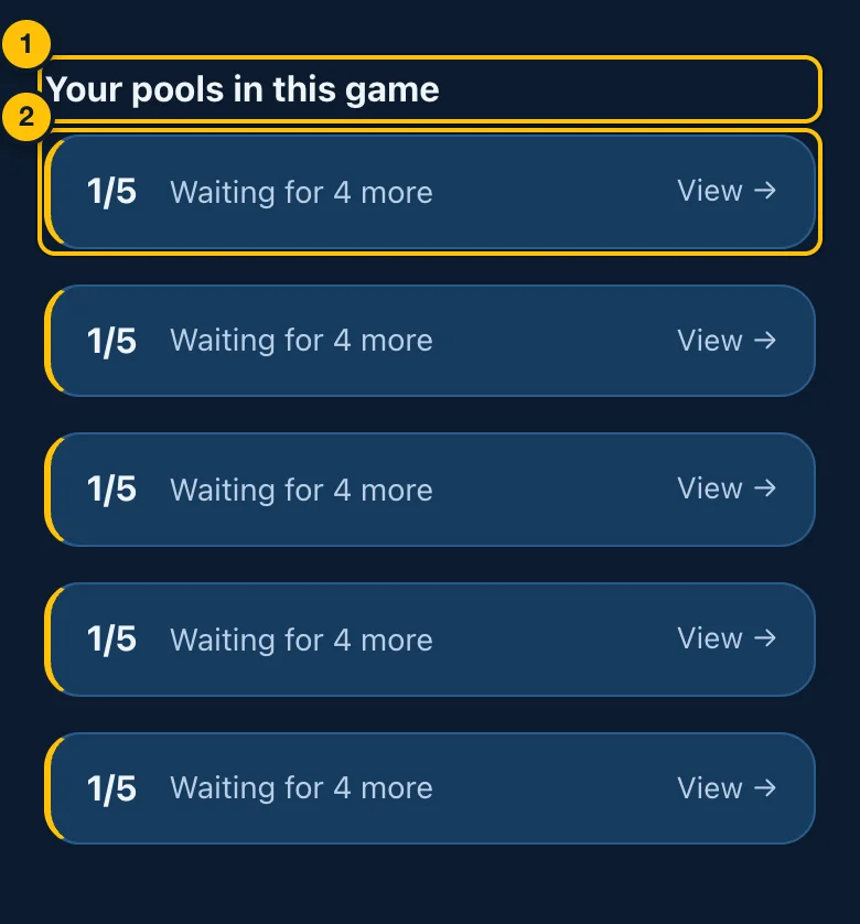 Your pools in this game