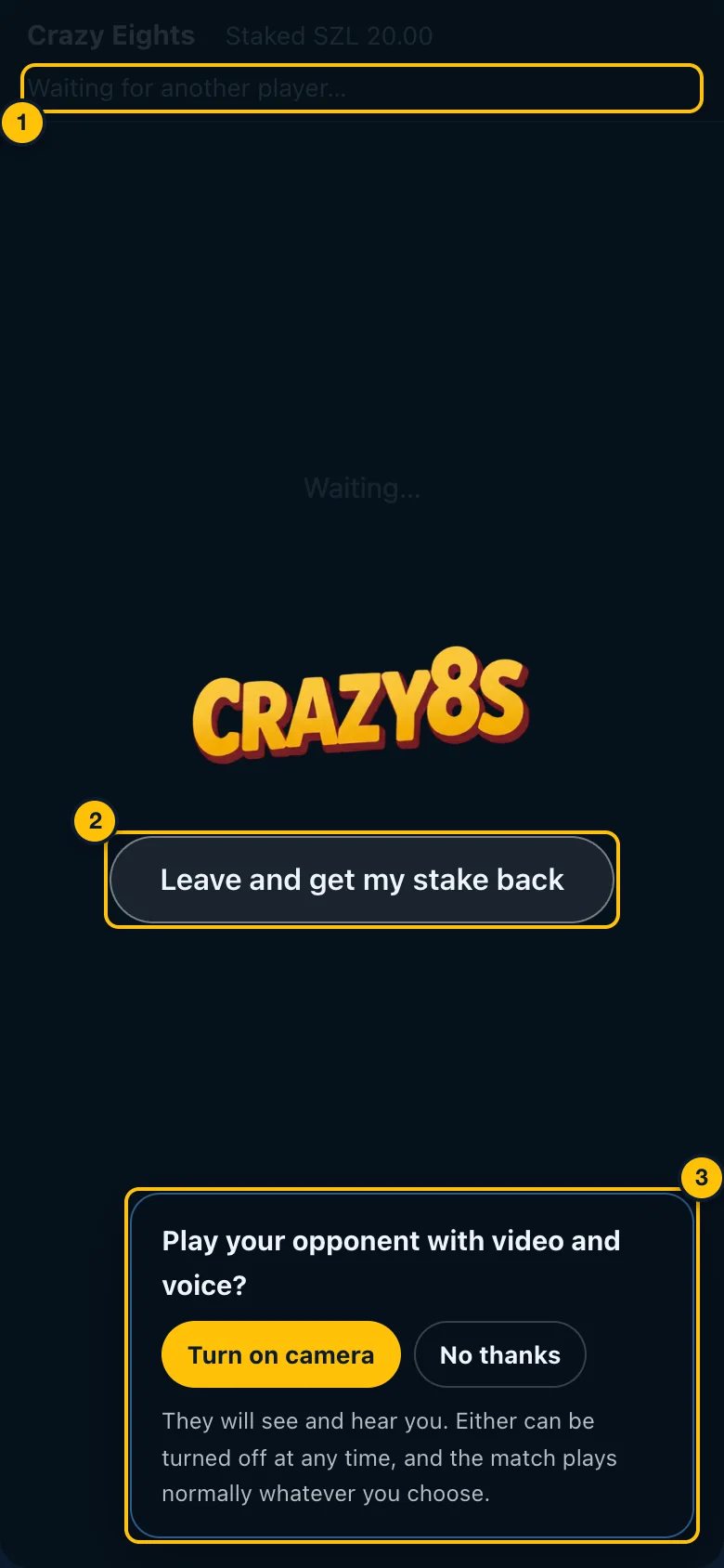 Waiting for an opponent