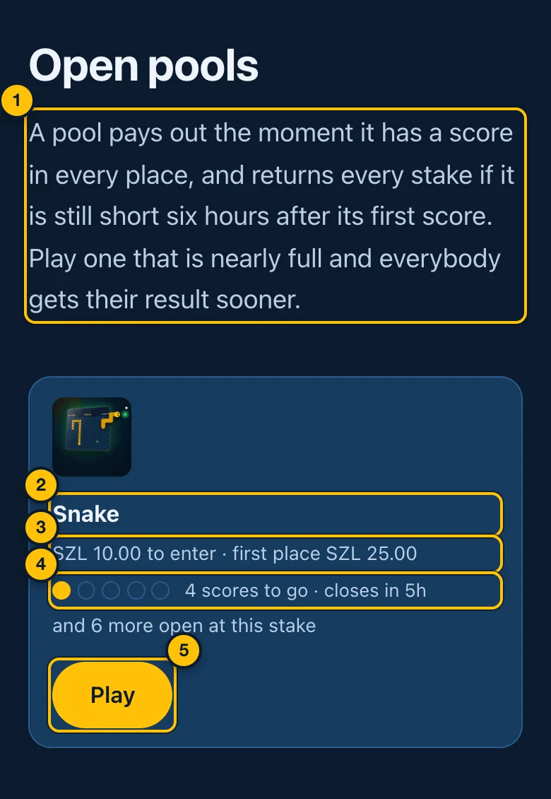 Open pools