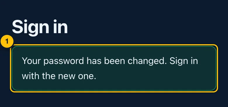 Signing in after the change