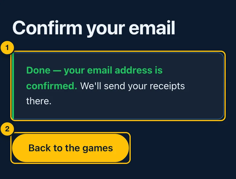 The address confirmed