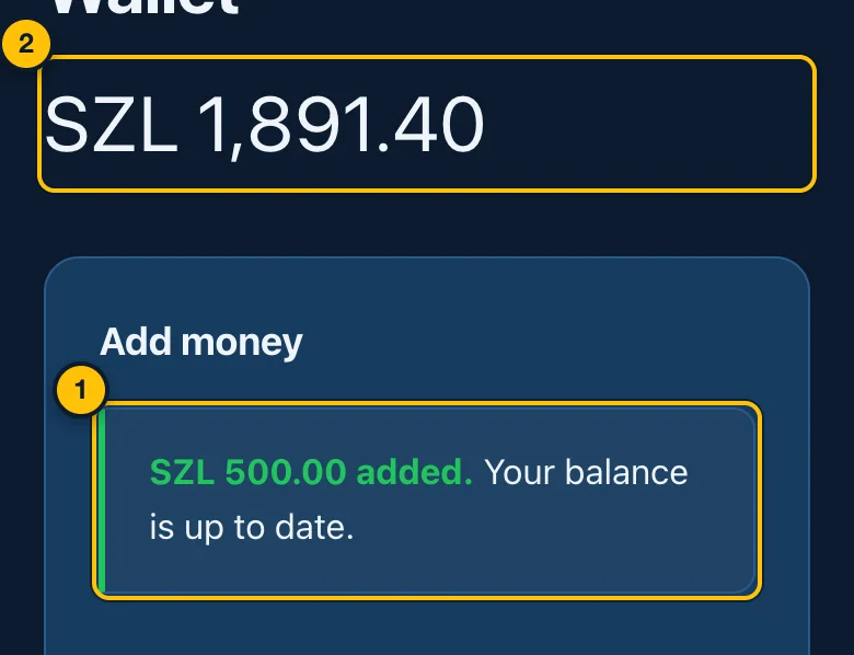 The money has been added